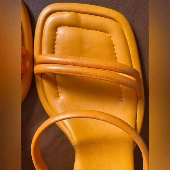 BNWT! SCHUTZ, AGATHA SANDAL, BRIGHT TANGERINE LEATHER 😻🧡🍊 - Picture 13 of 16